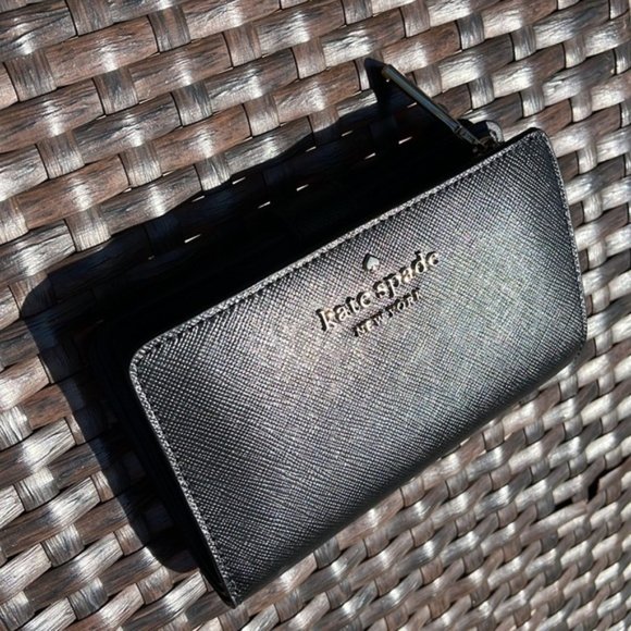 Kate Spade Madison Medium Compact Bifold Wallet Black NWT - Picture 10 of 14